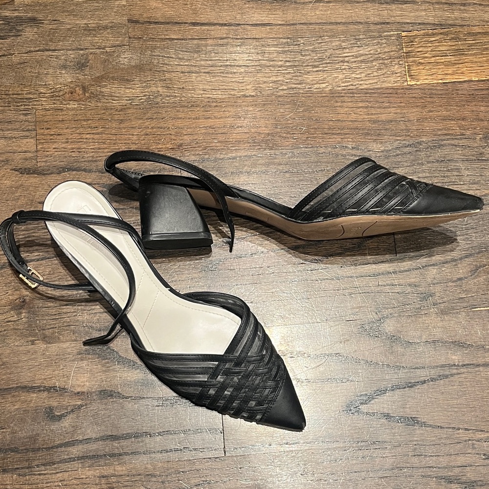 Franco Sarto Black Strappy Heels